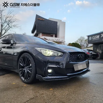 전주 인피니티 Q50S 19인치 순정휠 블랙유광 도색 - 분위기 달라지는 휠도색 후기 / 광주 서구 매월동
