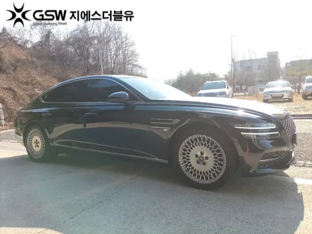 경기도광주 휠복원 제네시스 G80 19인치휠 긁힘으로 인한 반광 스크래치 휠복원 작업 후기 / 광주 서구 매월동