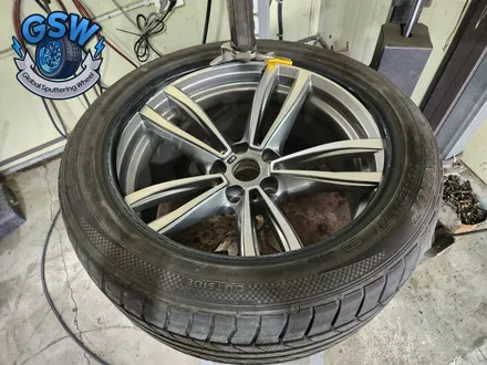 광주 BMW 740D 19인치 주차 상처로 인한 다이아컷팅 휠복원 작업 후기 / 광주 서구 매월동