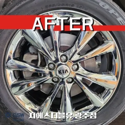 광주 휠복원 제네시스 GV80 22인치 다이아컷팅 휠, 사진만 보고 GSW를 찾아오신 이유 / 광주 서구 매월동