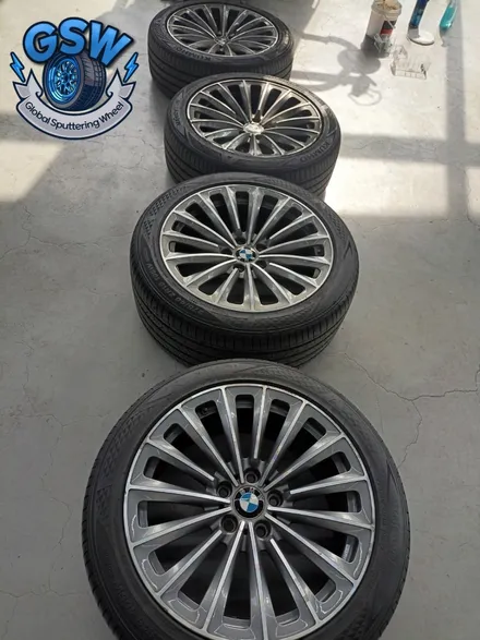 전주 BMW 750LI 19인치 휠 주차 상처로 인한 휠 복원 및 휠 도색 작업 후기! / 광주 서구 매월동