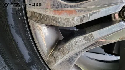[포항 중고휠] G4 렉스턴 20인치 휠 상처로 인한 화이트 크롬 휠도색 작업 후기 / 광주 서구 매월동