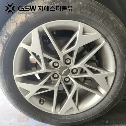 수원 제네시스 휠복원 GV70 19인치휠 실버 스크래치 작업 후기 / 광주 서구 매월동