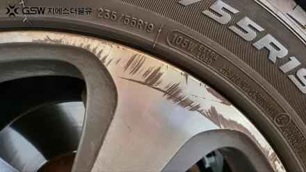 경주 벤츠 휠복원 GLC 220D 19인치휠 스크래치로 인한 다이아컷팅 휠복원 작업 후기 / 광주 서구 매월동