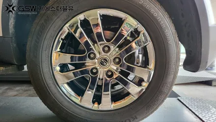 대전 렉스턴 휠이 이렇게 변한다고? 18인치 화이트크롬 휠도색 후기 / 대전 유성구 복용동