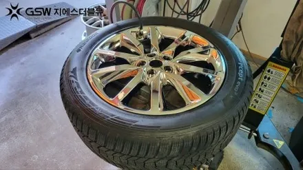 청주 싼타페 UM 19인치휠 화이트 크롬 휠도색 작업 후기 / 대전 유성구 복용동