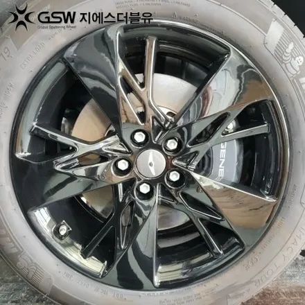 대구 휠도색 제네시스 GV70 19인치휠 블랙유광 작업 후기 / 대전 유성구 복용동
