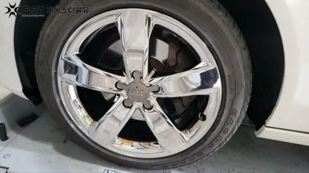 자동차휠도색 아우디 A6 18인치 화이트 크롬 작업 후기 / 대전 유성구 복용동
