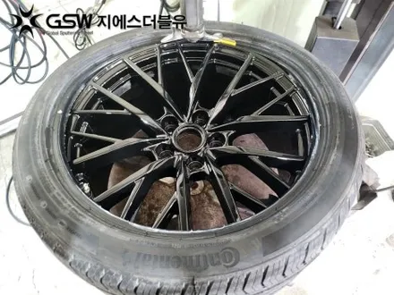 동탄 휠도색 제네시스 G80 19인치 휠 순정색상에서 블랙유광 크롬 도색 작업 후기입니다! / 대전 유성구 복용동