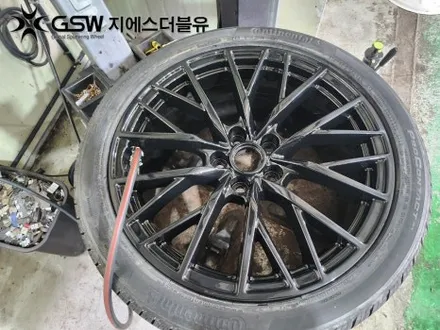 동탄 휠도색 제네시스 G80 19인치 휠 순정색상에서 블랙유광 크롬 도색 작업 후기입니다! / 대전 유성구 복용동