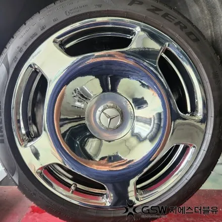 벤츠 S580 마이바흐 20인치 화이트 크롬 대전 휠도색 작업 후기 / 대전 유성구 복용동