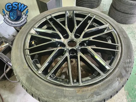 대전 제네시스 G70 18인치 순정 실버 휠 상처로 인한 휠복원 및 휠도색 블랙크롬 작업 후기 / 대전 유성구 복용동