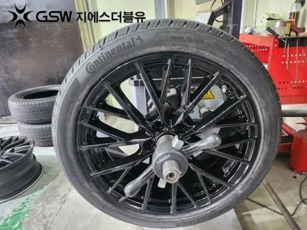 동탄 휠도색 제네시스 G80 19인치 휠 순정색상에서 블랙유광 크롬 도색 작업 후기입니다! / 대전 유성구 복용동