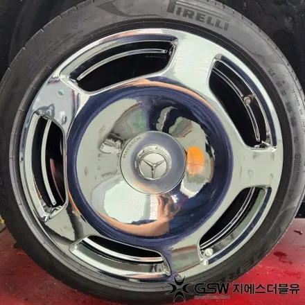 벤츠 S580 마이바흐 20인치 화이트 크롬 대전 휠도색 작업 후기 / 대전 유성구 복용동