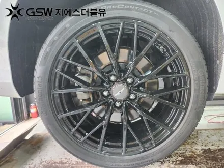 동탄 휠도색 제네시스 G80 19인치 휠 순정색상에서 블랙유광 크롬 도색 작업 후기입니다! / 대전 유성구 복용동
