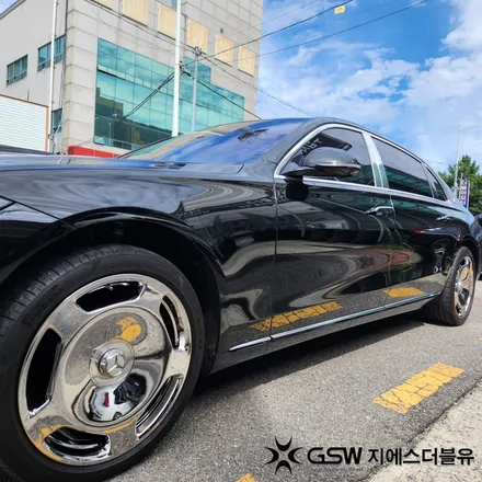벤츠 S580 마이바흐 20인치 화이트 크롬 대전 휠도색 작업 후기 / 대전 유성구 복용동