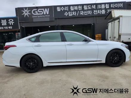 동탄 휠도색 제네시스 G80 19인치 휠 순정색상에서 블랙유광 크롬 도색 작업 후기입니다! / 대전 유성구 복용동