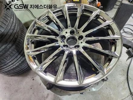 대전 휠도색 벤츠 S400 20인치휠 화이트 크롬 작업 후기 / 대전 유성구 복용동