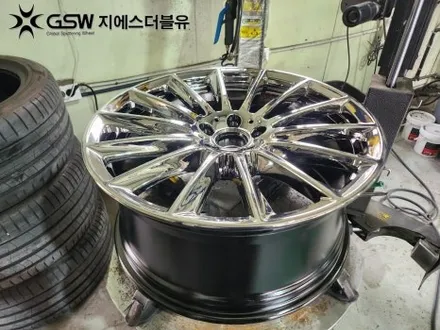 대전 휠도색 벤츠 S400 20인치휠 화이트 크롬 작업 후기 / 대전 유성구 복용동