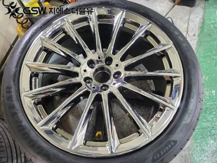 대전 휠도색 벤츠 S400 20인치휠 화이트 크롬 작업 후기 / 대전 유성구 복용동