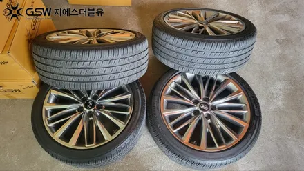 공주 휠도색 잘하는 곳! 그랜저 IG 19인치 휠 반광에서 블랙유광 크롬 휠도색 작업 후기입니다. / 대전 유성구 복용동