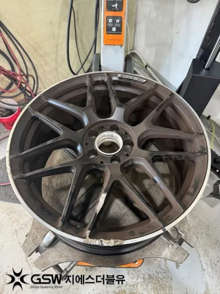 수원 벤츠 A45 AMG 19인치 무광 블랙 컷팅 휠복원 | 굴절·용접까지 완벽 복원 / 대전 유성구 복용동