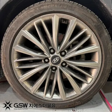 대전휠복원 그랜저 IG 19인치휠 반광 스크래치 작업 후기 / 대전 유성구 복용동
