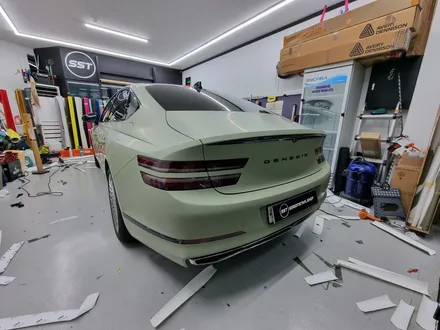 구리 남양주 제네시스 G80 매트카키그린 전체랩핑 + 전체크롬죽이기 / 차량 이미지 변신은 확실하게 / 남양주
