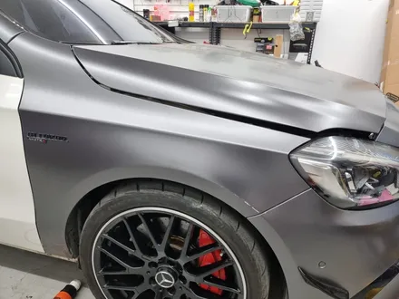구리 남양주 벤츠 A45 AMG 부분랩핑 시공 작업 / 대리기사분의 실수로 인한 ..재작업시공! / 경기 포천
