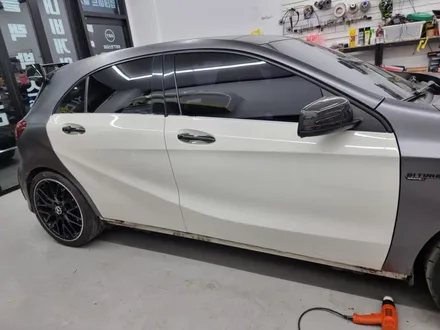 구리 남양주 벤츠 A45 AMG 부분랩핑 시공 작업 / 대리기사분의 실수로 인한 ..재작업시공! / 경기 포천