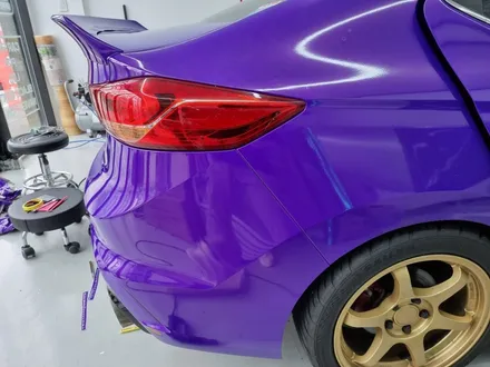 구리 남양주 랩핑 아반떼 스포츠 사고수리후 리어범퍼 트렁크 랩핑 / 3M 퍼플색상으로 랩핑진행 ! / 경기 포천