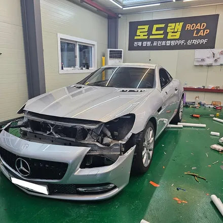 의정부랩핑 벤츠 SLK 사틴 펄 화이트 전체랩핑 양주랩핑 / 양주시 덕계동