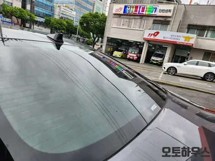 제네시스 DH 브이쿨 열차단썬팅 재시공/본넷 엠블럼, 기어봉 교체