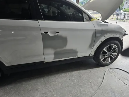 투싼 앞범퍼·운전석 앞휀다·조수석 앞휀다·앞문 판금도색 자차보험 수리 후기 │ 성남 판금도색 전문 1991모터스 성남하대원점 / 성남 중원