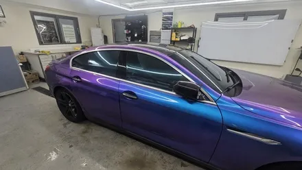 하남썬팅, 랩핑차량 BMW 640 틴팅 재시공 글라스틴트 레이니블루 / 경기 하남