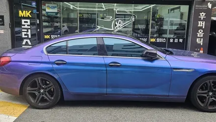 하남썬팅, 랩핑차량 BMW 640 틴팅 재시공 글라스틴트 레이니블루 / 경기 하남