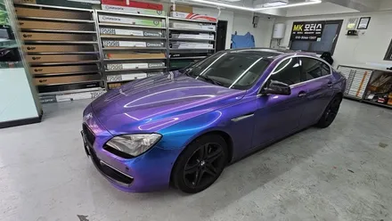 하남썬팅, 랩핑차량 BMW 640 틴팅 재시공 글라스틴트 레이니블루 / 경기 하남