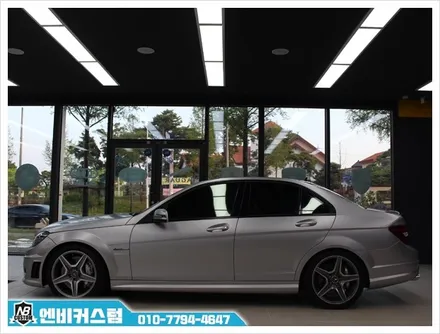 ★BENZ C63 AMG 사틴 화이트 알루미늄 보디 & 사틴 블랙 크롬 몰딩 래핑★ / 청주 미평동