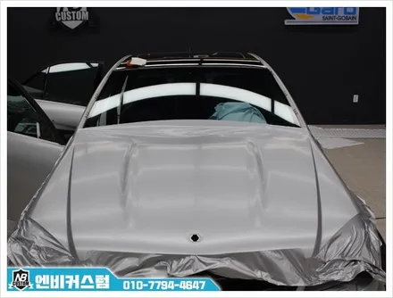 ★BENZ C63 AMG 사틴 화이트 알루미늄 보디 & 사틴 블랙 크롬 몰딩 래핑★ / 청주 미평동