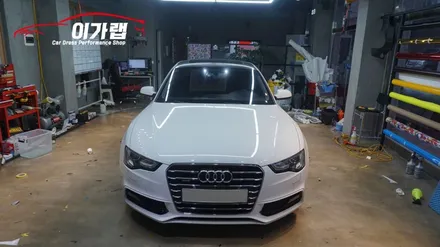 아우디 A5 스포츠백 루프스킨  재시공! 에이버리 블랙유광으로 꼼꼼하고깔끔하게 김포이가랩에서~[김포랩핑][일산랩핑][인천랩핑][래핑] / 경기 김포 통진