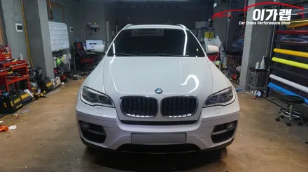 BMW X6 앞뒤 라이트필름 톤다운!!! 중간톤으로 김포 이가랩 에서~ [김포랩핑][전체랩핑][포인트랩핑][부분랩핑][루프스킨][PPF] / 경기 김포 통진