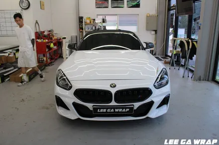BMW Z4 전체랩핑 사고로인해 유광화이트에서 사틴화이트로 재시공해드렸습니다! / 경기 김포 통진