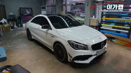 벤츠 CLA45AMG 전체랩핑 레드계열 텍랩 트루블러드 !!! / 경기 김포 통진