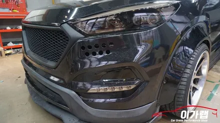 올뉴투싼 전체랩핑! 스카이블루색에서 3m2080갤럭시블랙으로 ! 블랙갱 / 김포, 파주, 인천