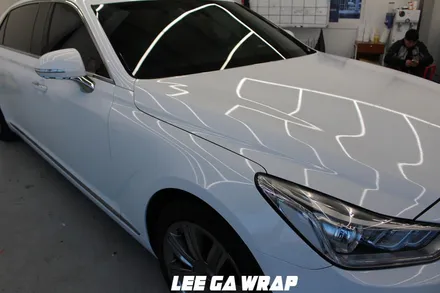 제네시스 EQ900L 리무진 전체랩핑 블랙에서 화이트로 신차느낌 그대로 / 김포, 파주, 인천