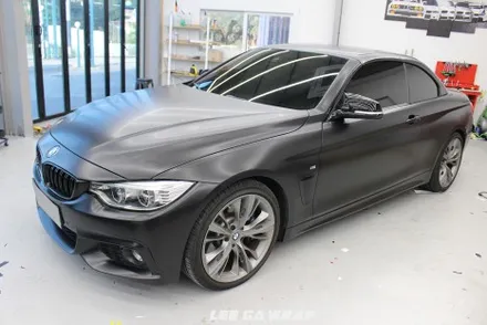 BMW 4시리즈 컨버터블 전체랩핑 블랙에서 반무광블랙으로 탈바꿈 ! / 김포, 파주, 인천