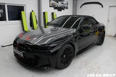 BMW M4 컨버터블 신형 전체랩핑 재시공 올블랙만들기 !김포 이가랩에서 / 경기 김포 통진