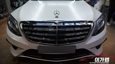 벤츠 S63AMG 에이버리 사틴화이트펄 전체 재시공! 김포 이가랩 에서 [김포랩핑][사고수리][전체랩핑재시공][전체랩핑제거] / 경기 김포 통진