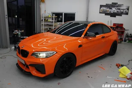 BMW M2 전체랩핑 니파  오렌지 PET 필름 ! 요즘대세는 고광택필름! / 김포, 파주, 인천