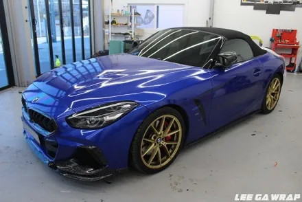 BMW Z4 후미 사고로인해 전체랩핑 재시공! 블루계열에서 레드계열로 ! 강력한 느낌! / 김포, 파주, 인천